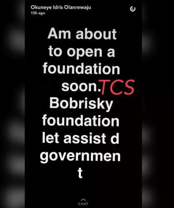 Bobrisky to assist President Buhari government by opening foundation (snapshot)